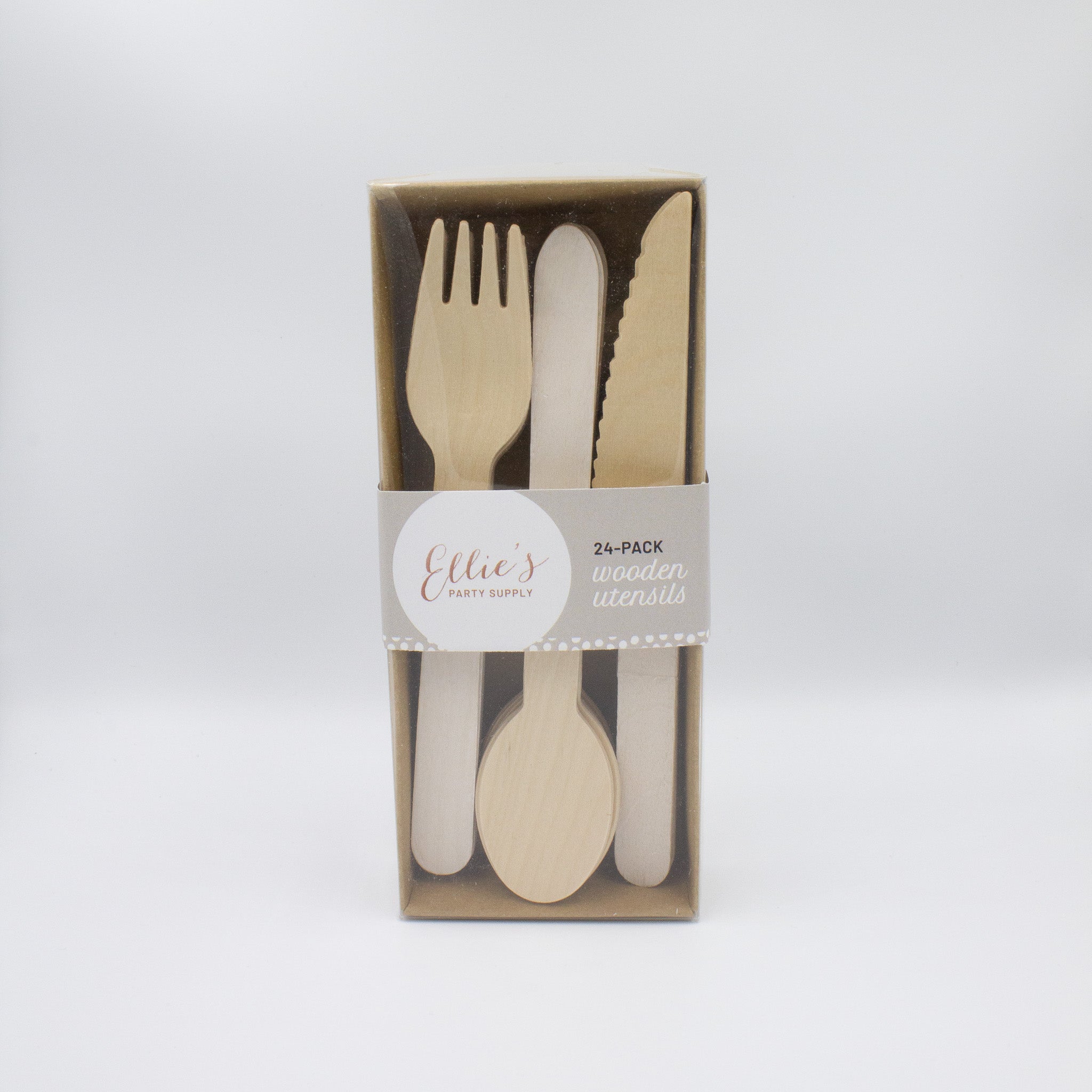 White Wooden Utensil Set – 24ct | On Sale!!