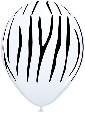 Zebra Print Latex Balloons | 11” Safari Party Balloons (10 Pack)
