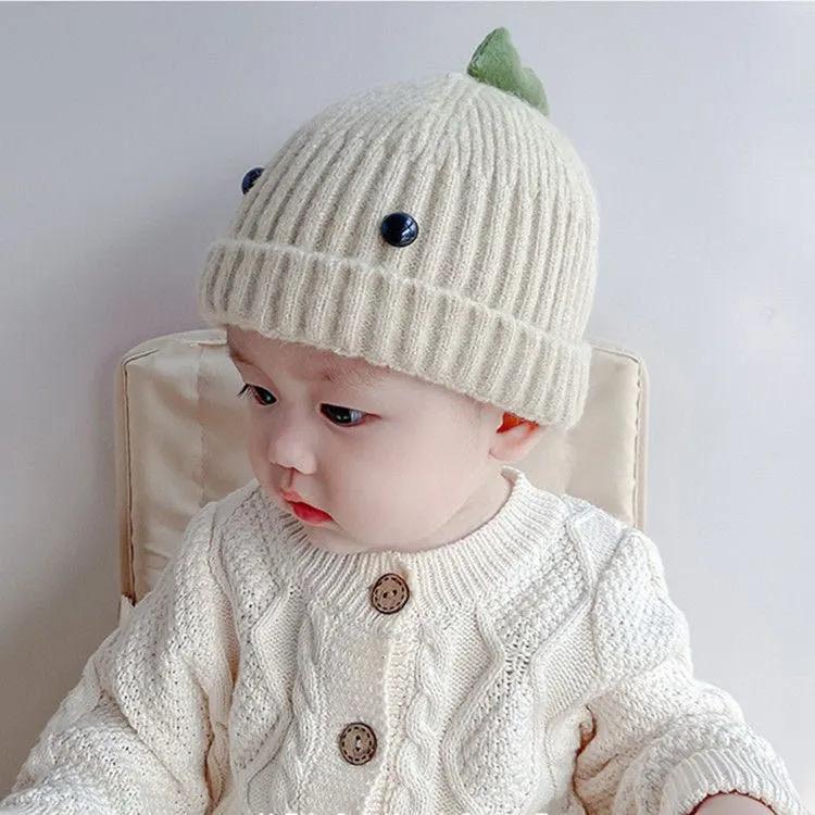 Dinosaur Spike Toddler Beanie | Hand-knitted Cotton & Wool Winter Hat