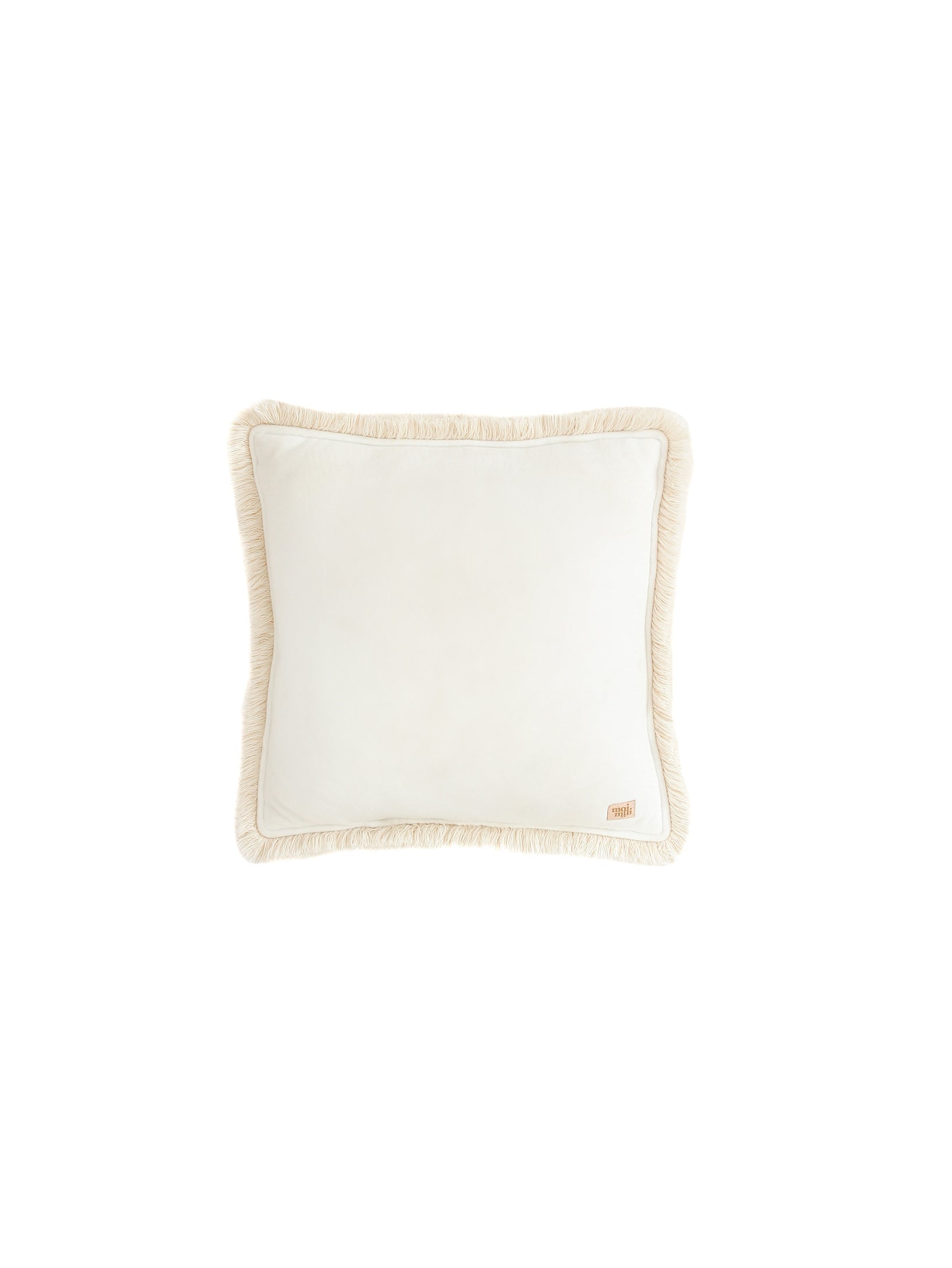 Soft Velvet White - Pillow With Fringe