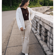 Off-white Knit Lantern Sleeve Cardigan