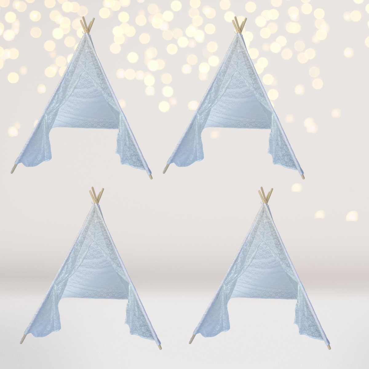 4 Pack Kids Sleepover Tents Party-luxe Kids Teepee Tent With Lights