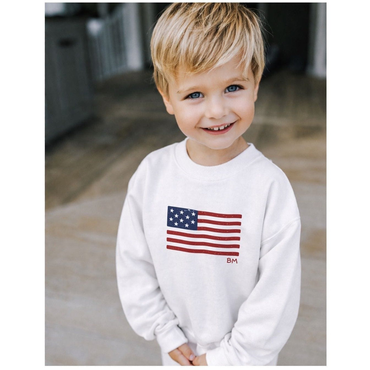 Organic Cloud Flag Pullover White