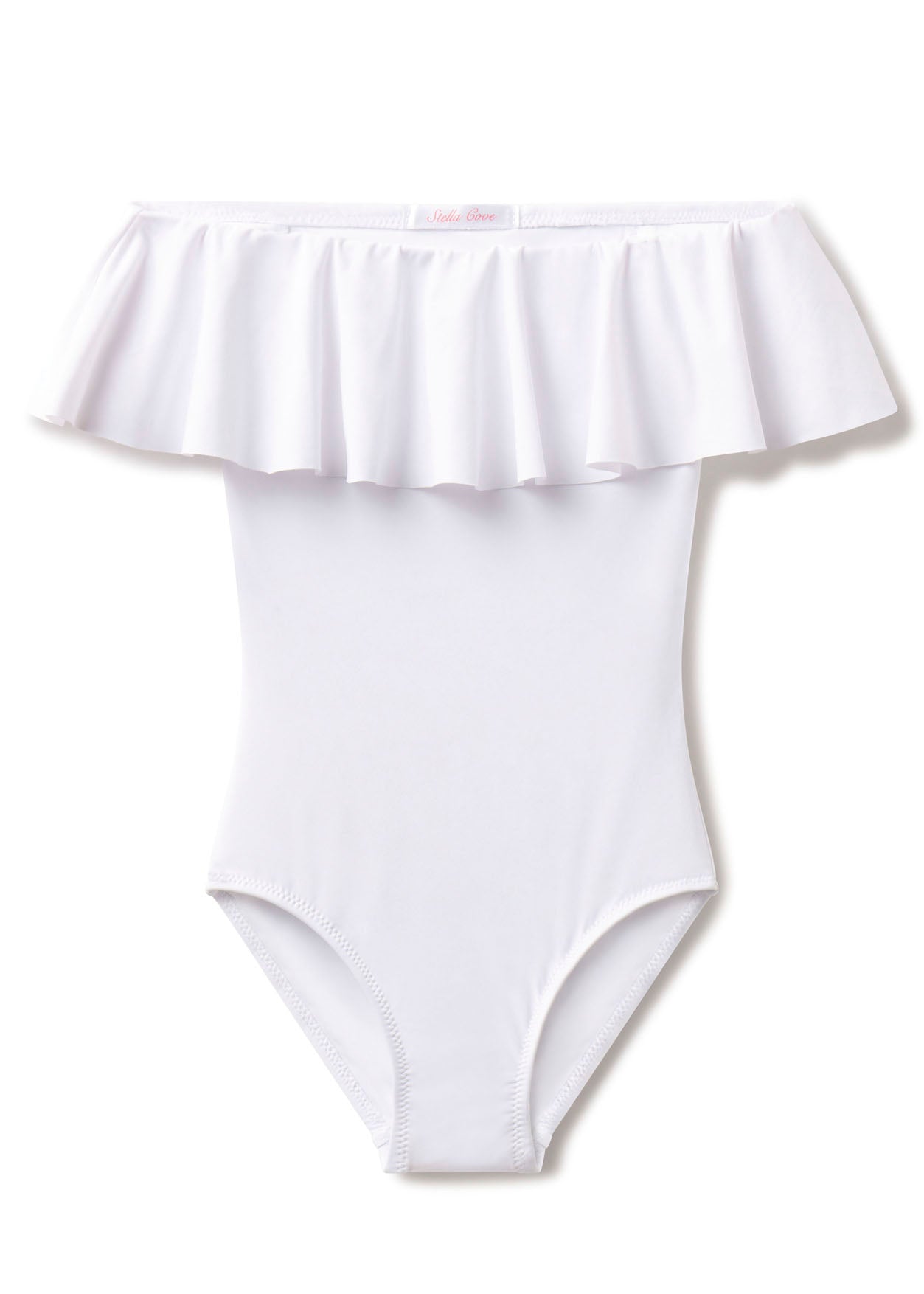 White Ruffle  Bathing Suit