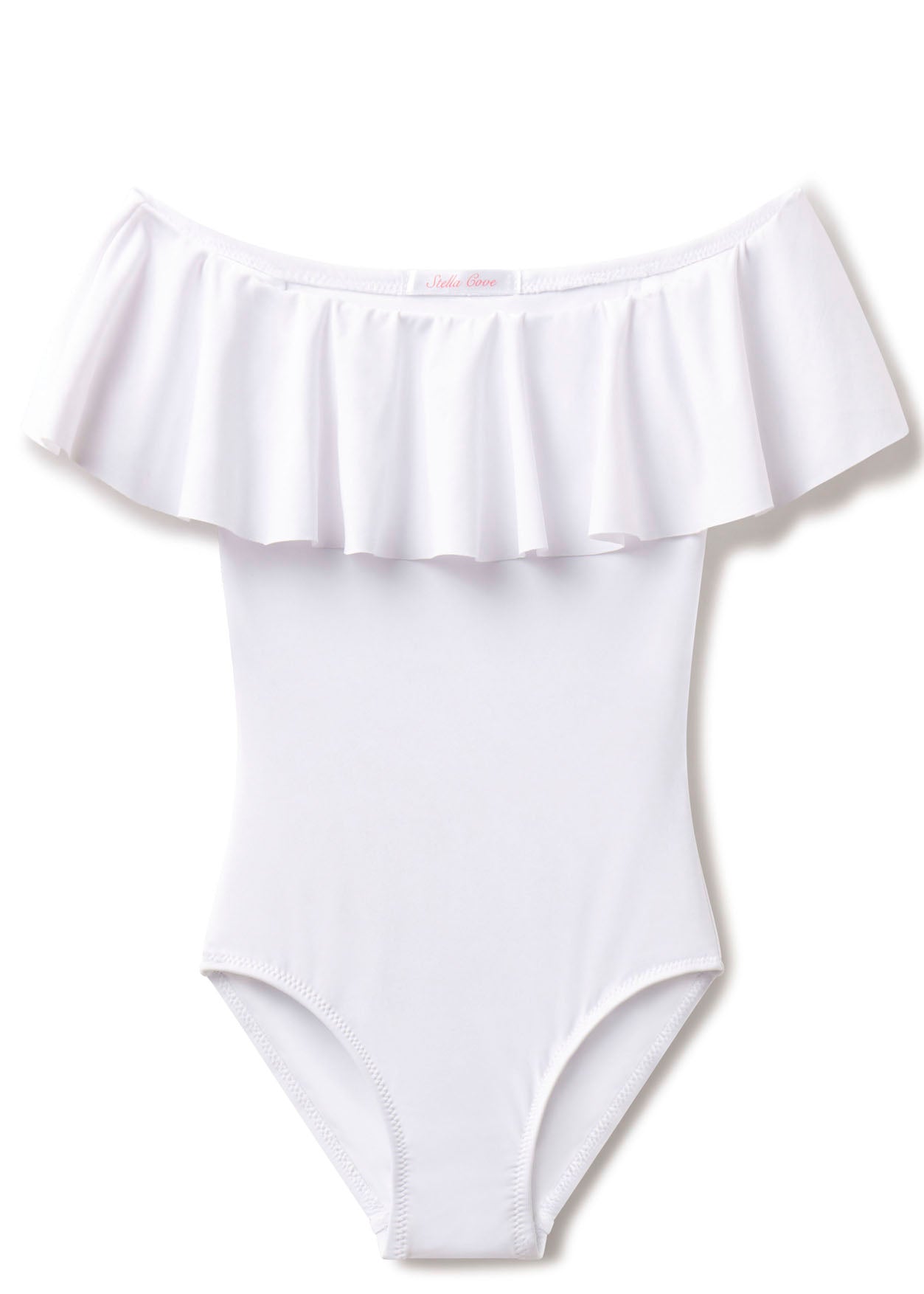 White Ruffle  Bathing Suit