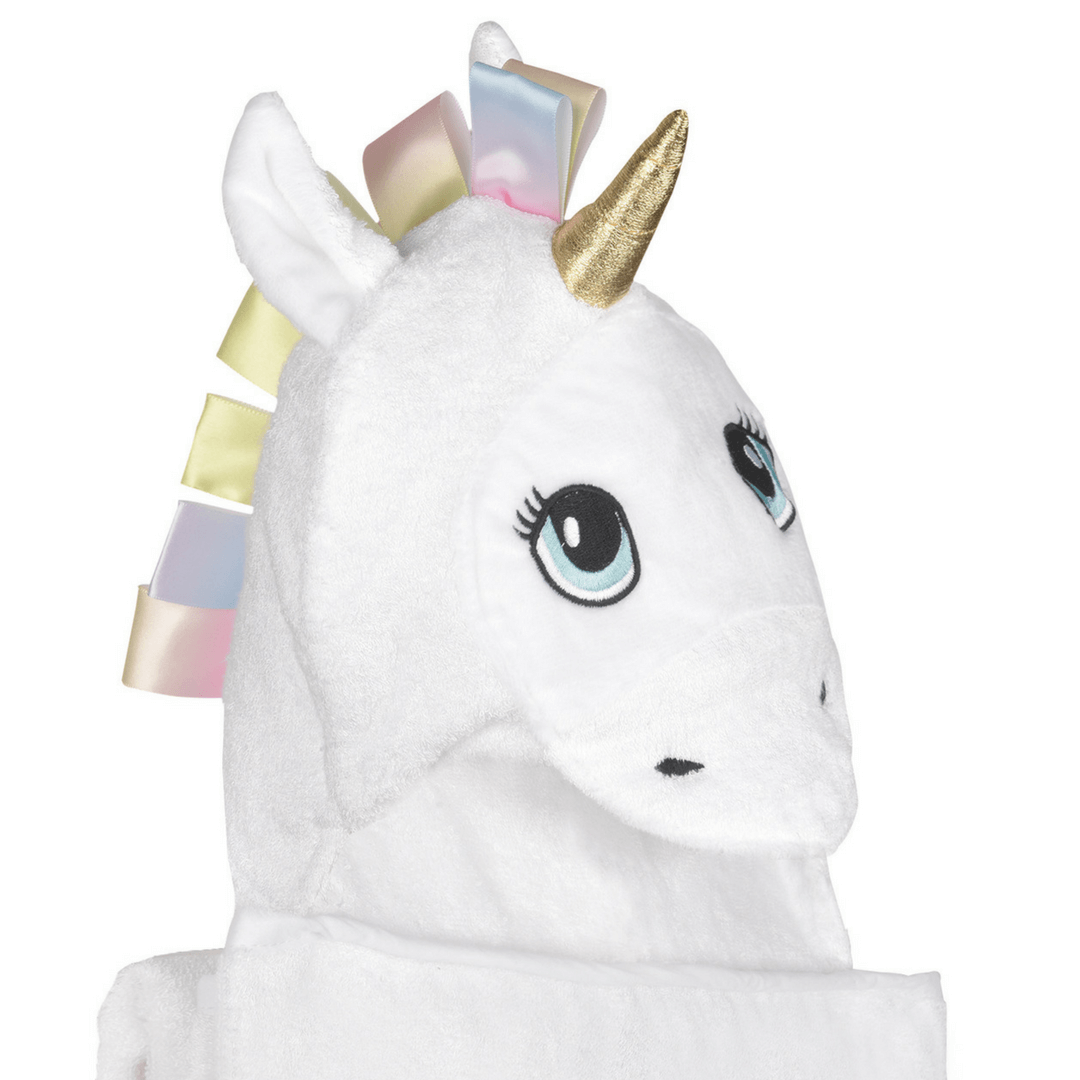 Bamboo Viscose White Unicorn Hooded Towel