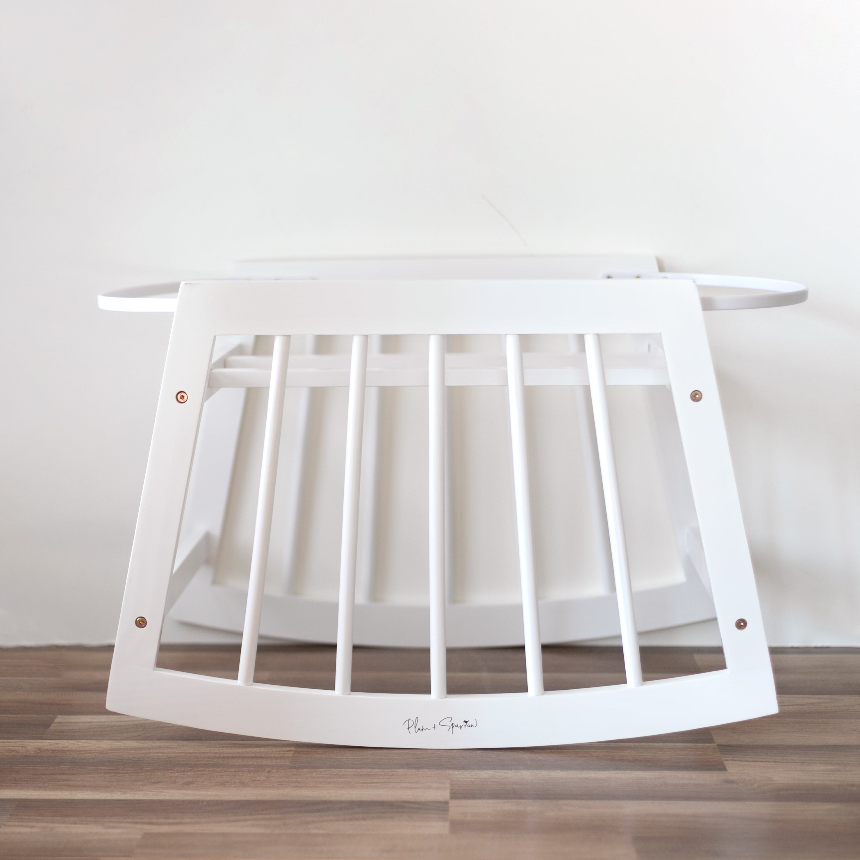 Modern Rocking  Moses Bassinet Stand with Brake white