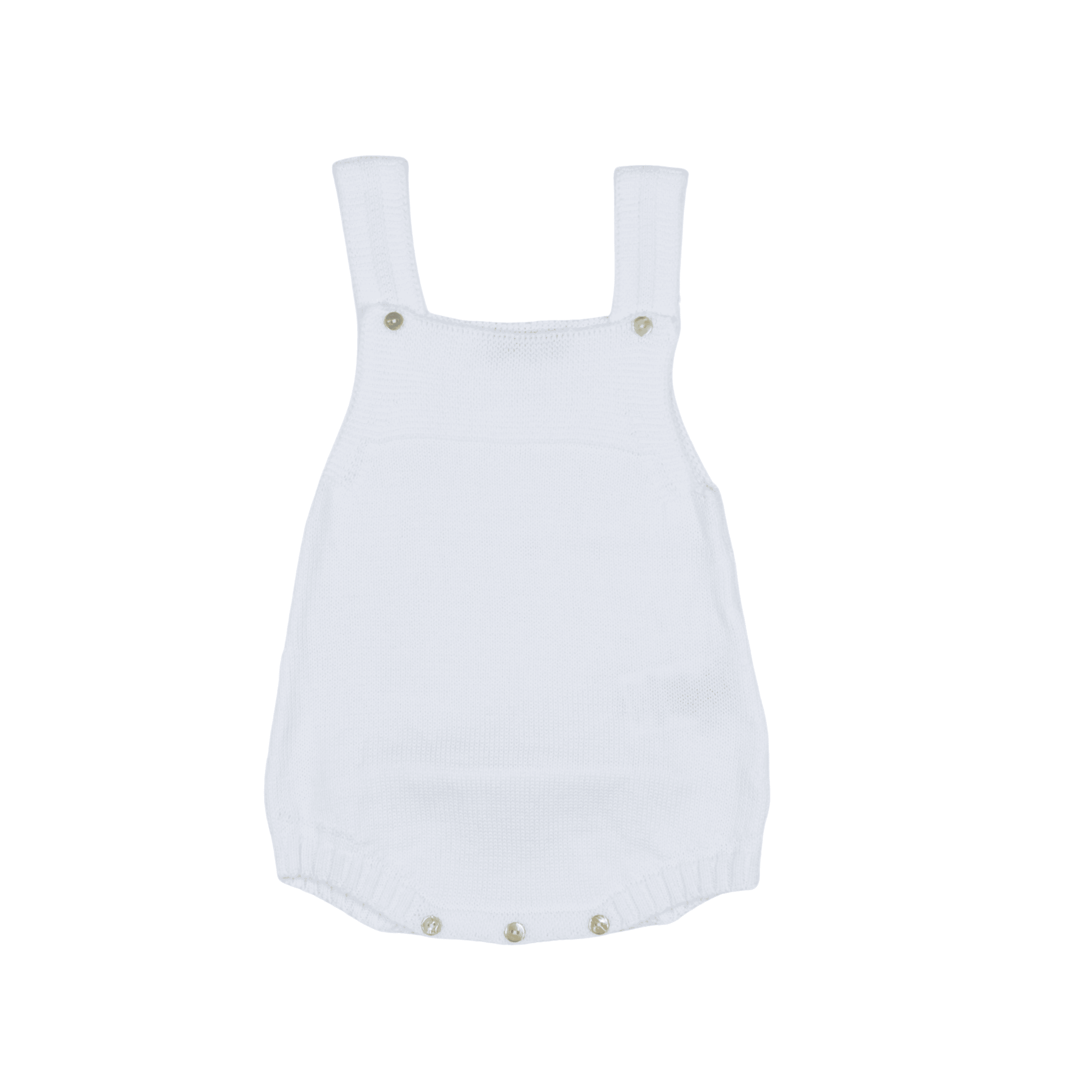Baby White Organic Cotton Knit Romper