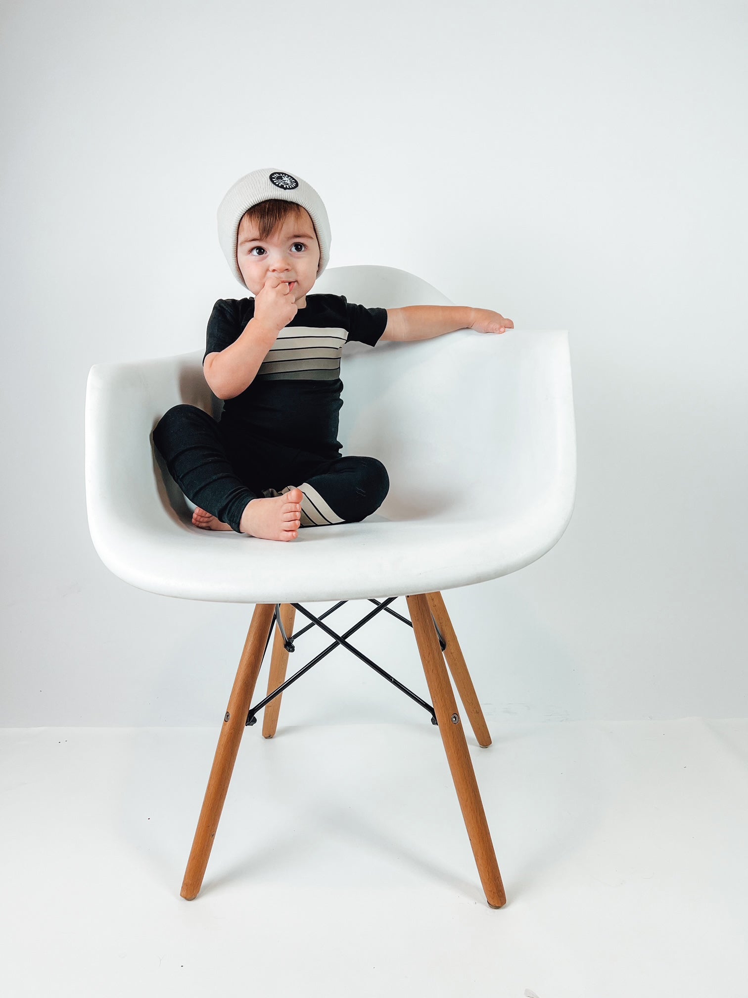 Retro Tan Stripe Two-piece Set