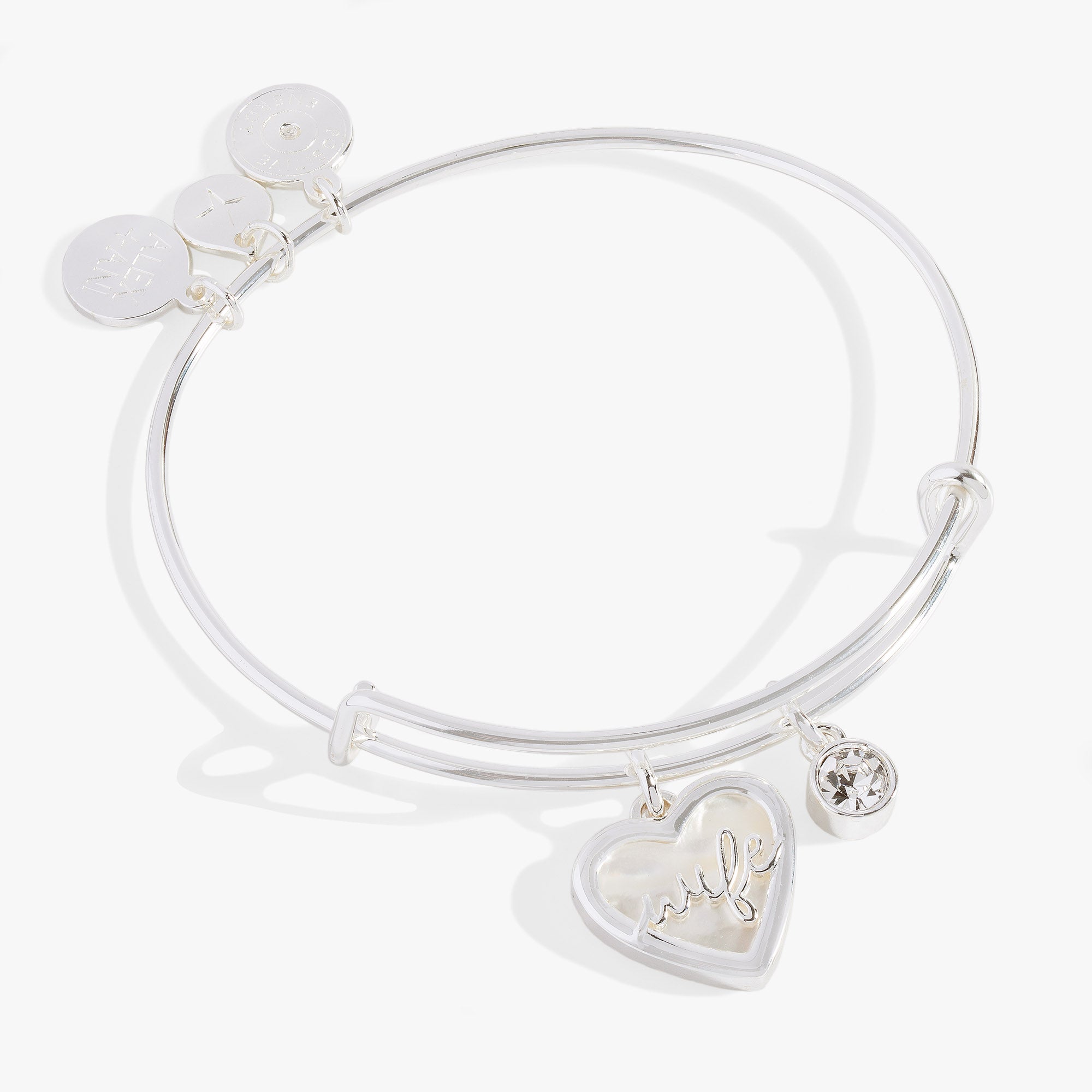 Wife Mother Of Pearl Heart Bangle
