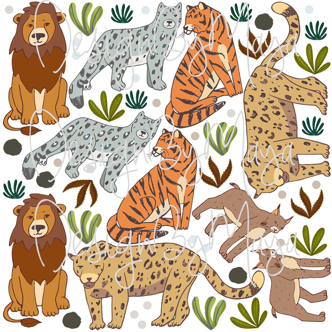Cats Decals - Fabric Nursery Wall Art Decals