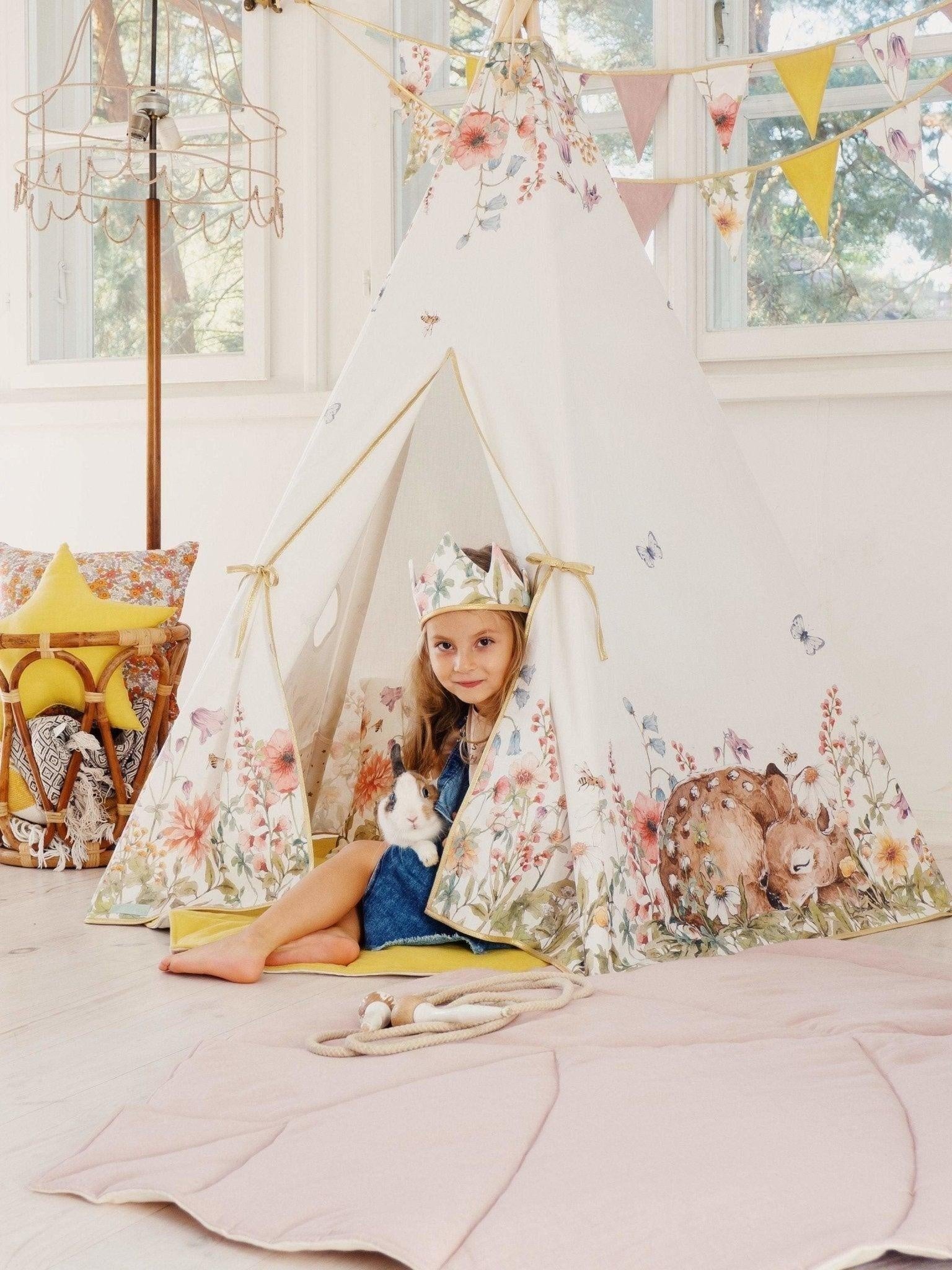 wildflowers Teepee And Powder Pink - Leaf Mat Set