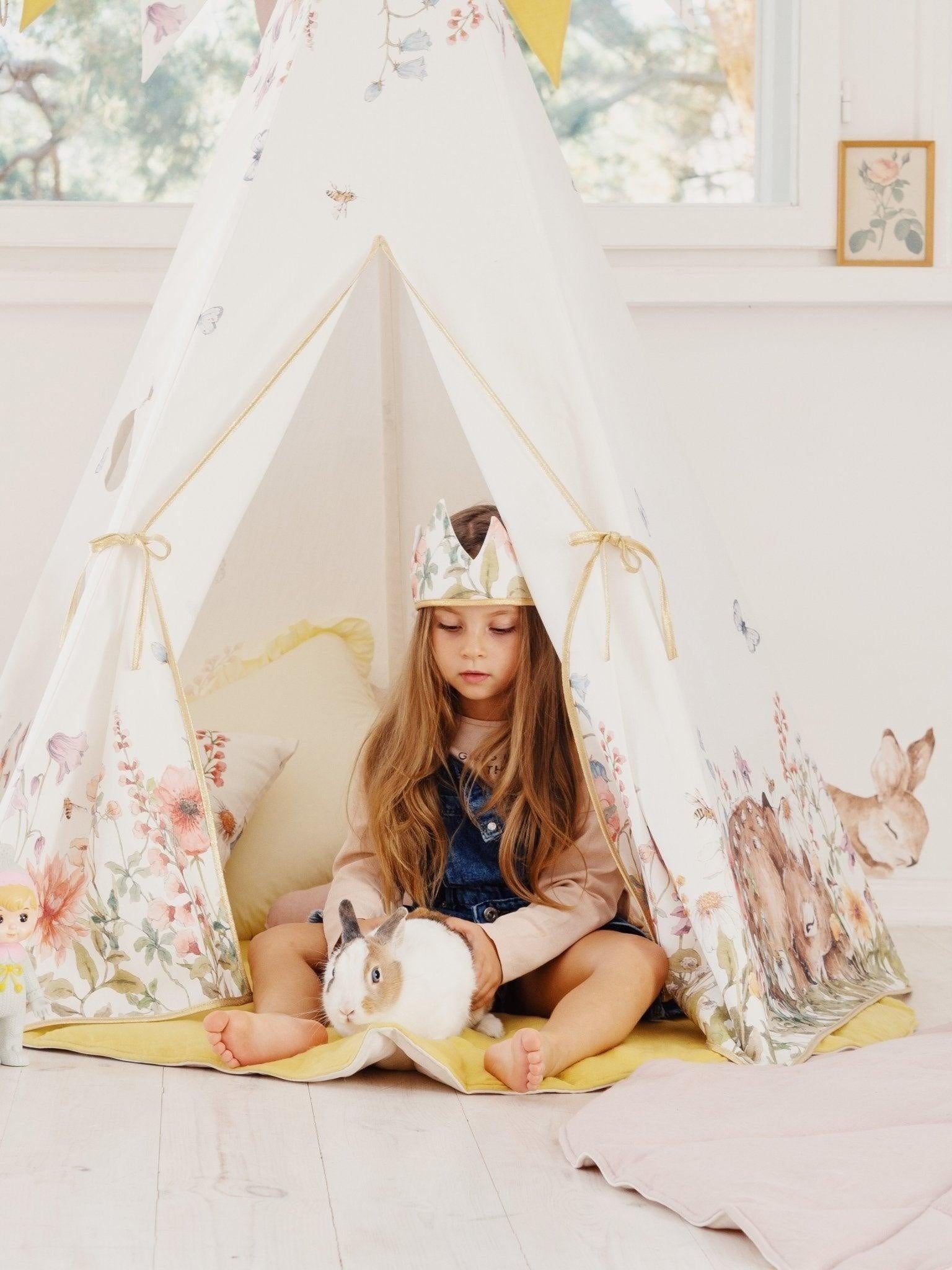 wildflowers Teepee And Powder Pink - Leaf Mat Set