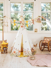 wildflowers Teepee And Powder Pink - Leaf Mat Set
