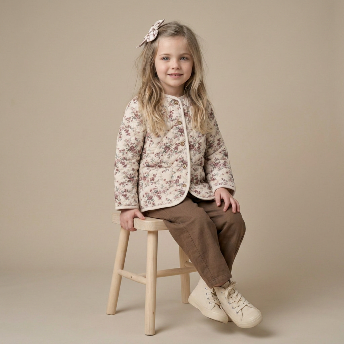 Organic Quilted Buttoned Jacket - Wildrose