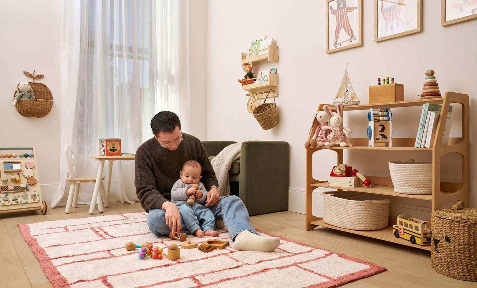 Windowpane Washable Organic Cotton Area Rug