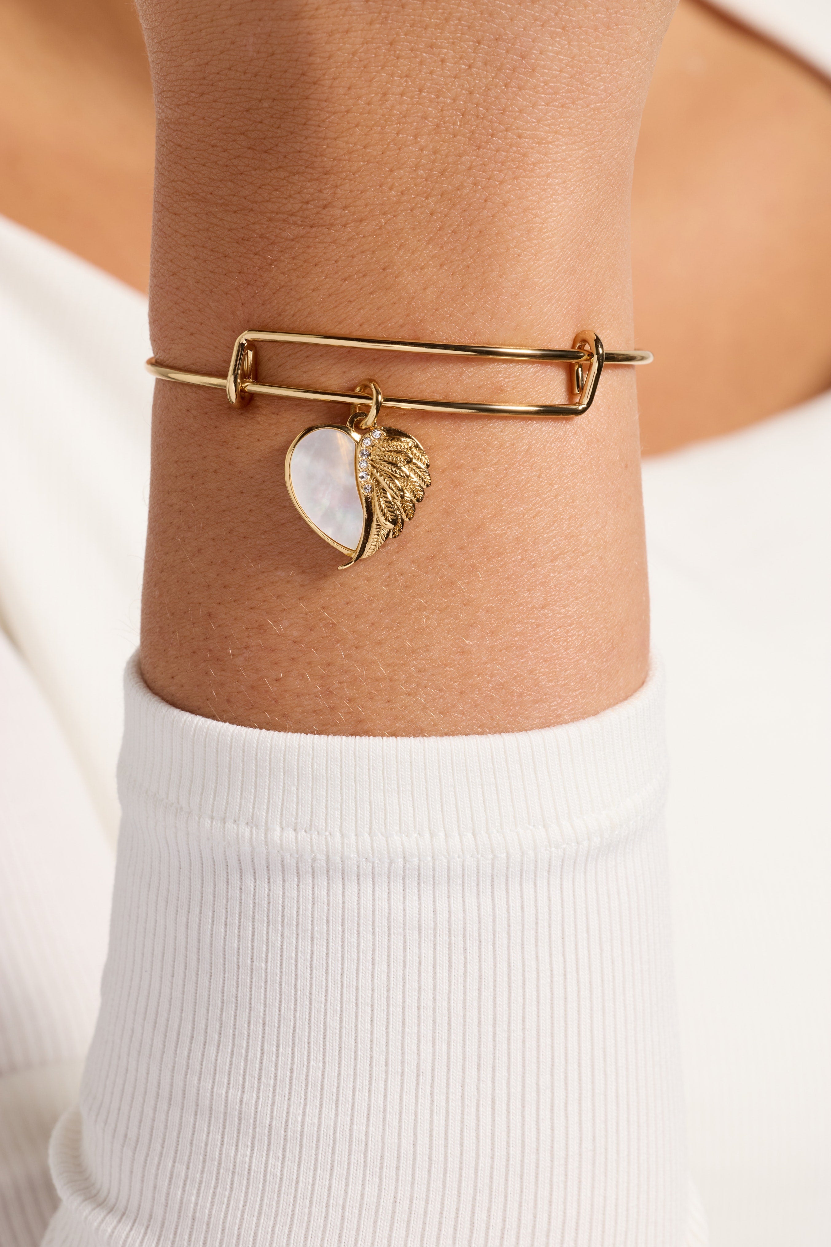 Wings Of Protection Charm Bangle