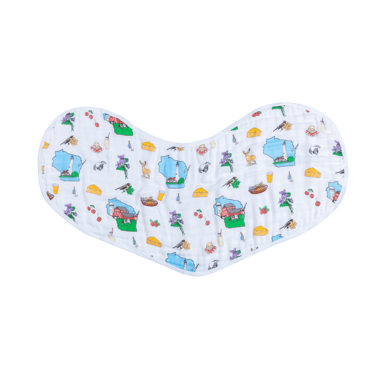 Wisconsin Baby Giftset:  Baby Swaddle Blanket And Burp/bib Combo