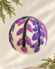 Hand Felted Wool Ball Ornament - Wisteria Bough