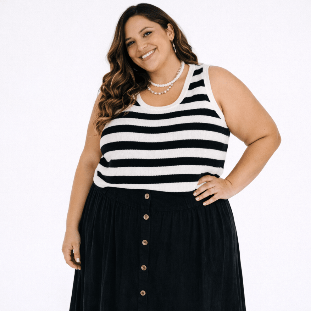 Striped Sweater Tank- Women