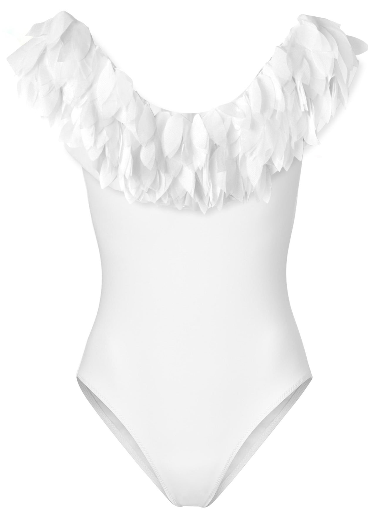 Womens White Petal Swimsuit