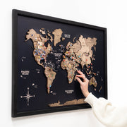 3d Wooden Panel World Map Terra