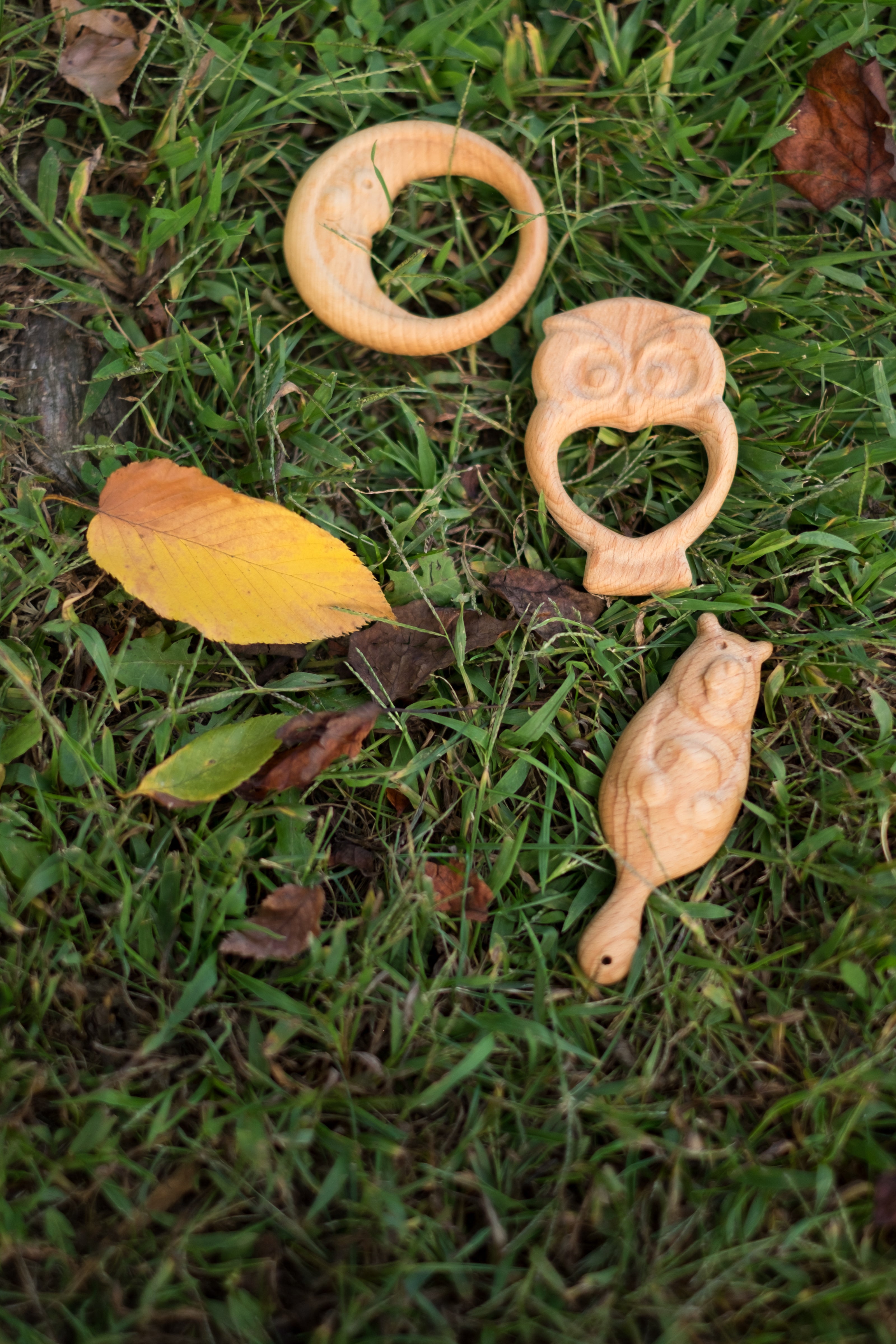Wooden Rattle Teether Bear