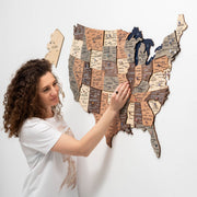 Wooden 3d Map Of Usa - Smokey