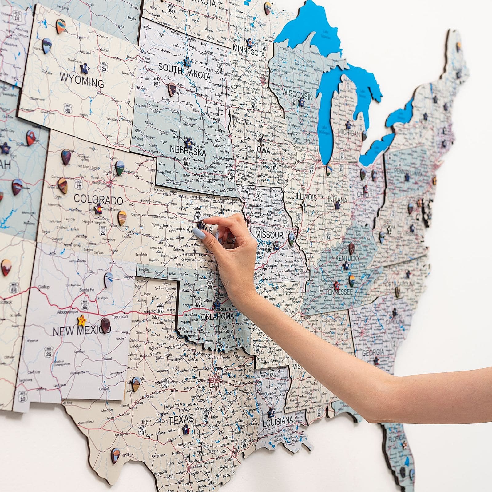 Wooden Usa Map