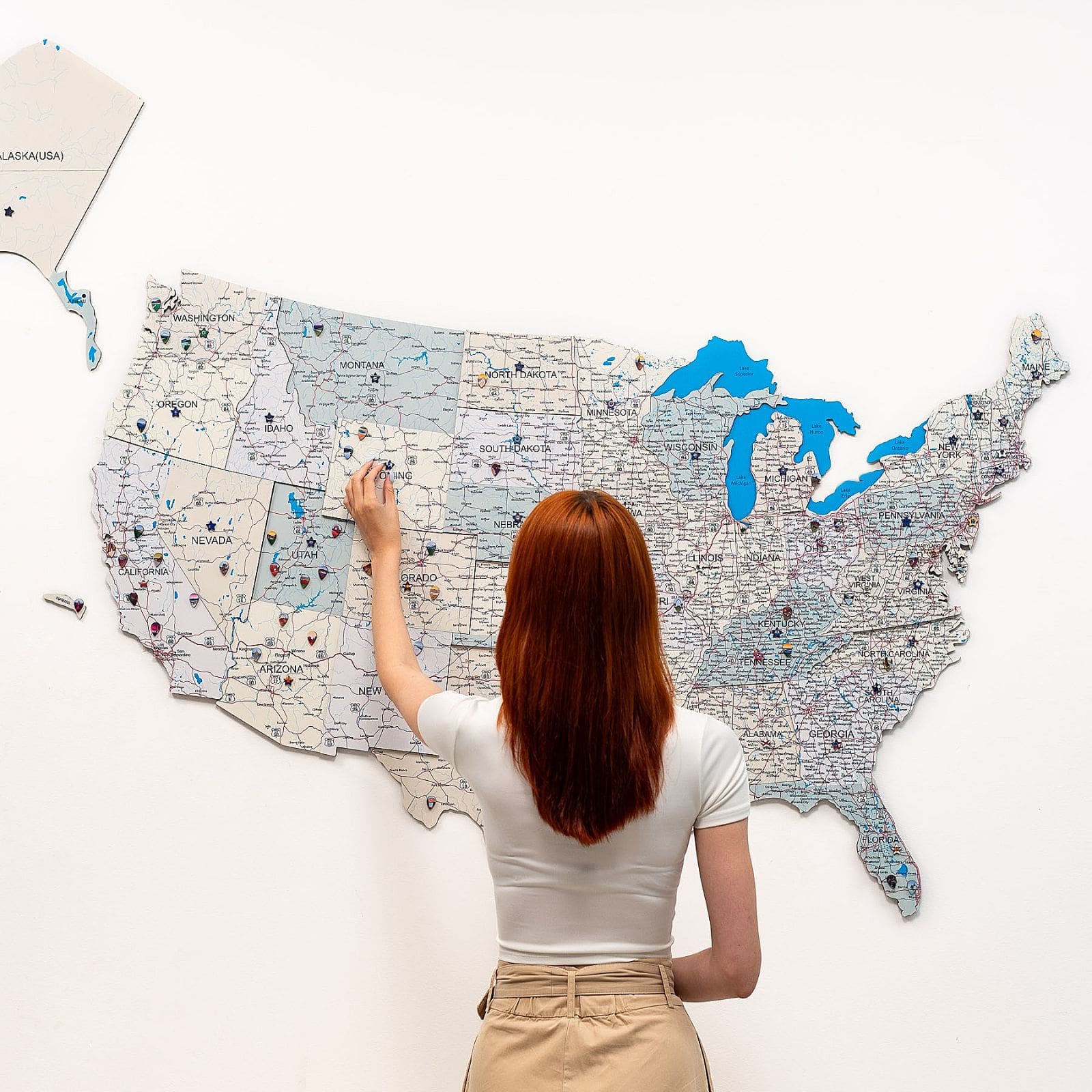 Wooden Usa Map