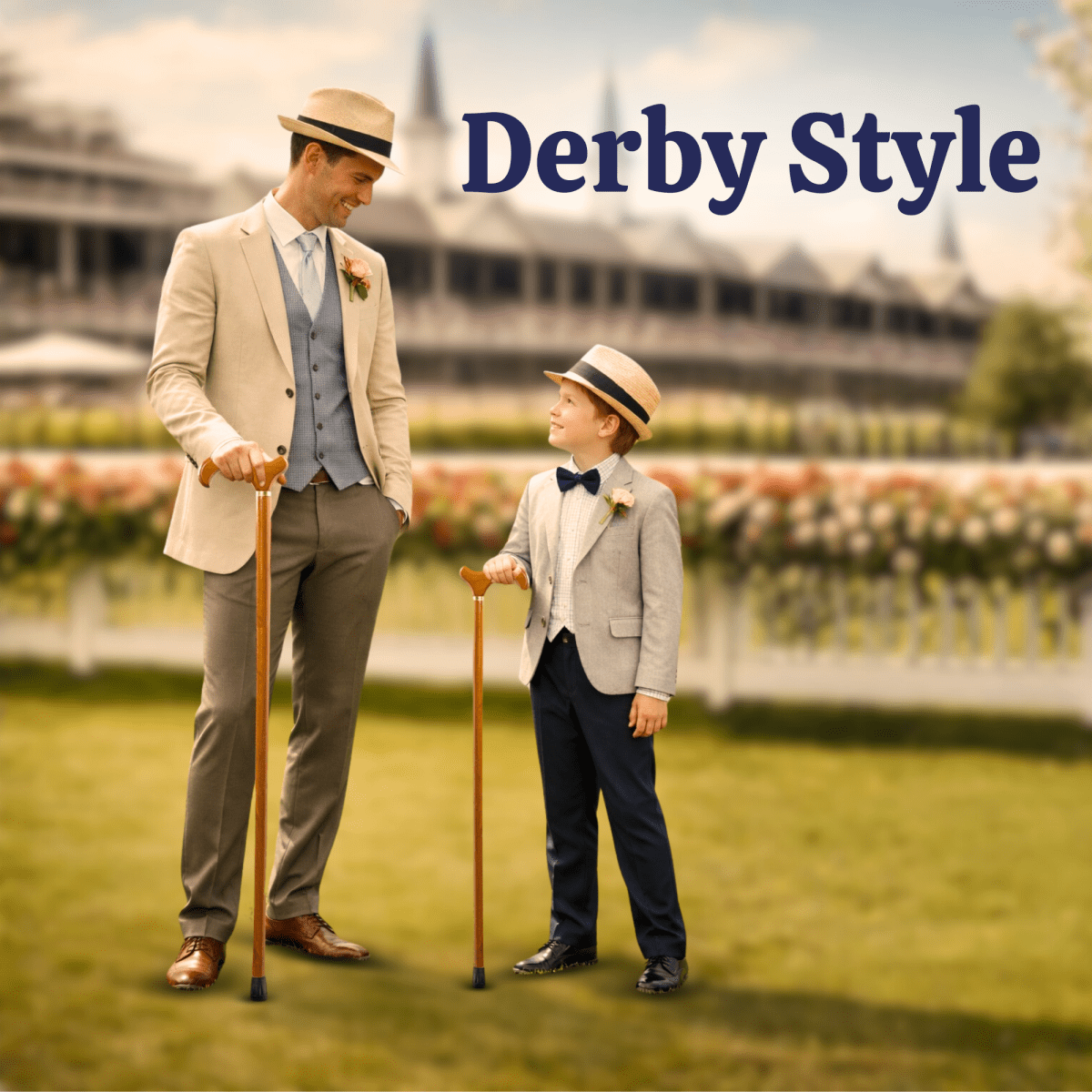 Wooden Cane With Derby Handle