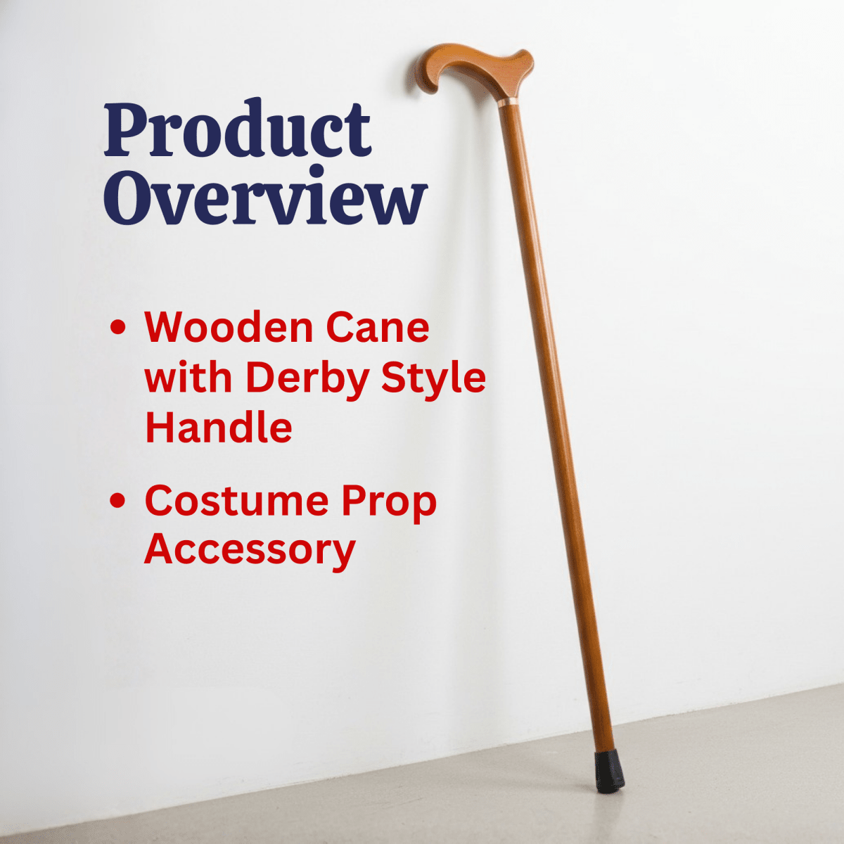 Wooden Cane With Derby Handle