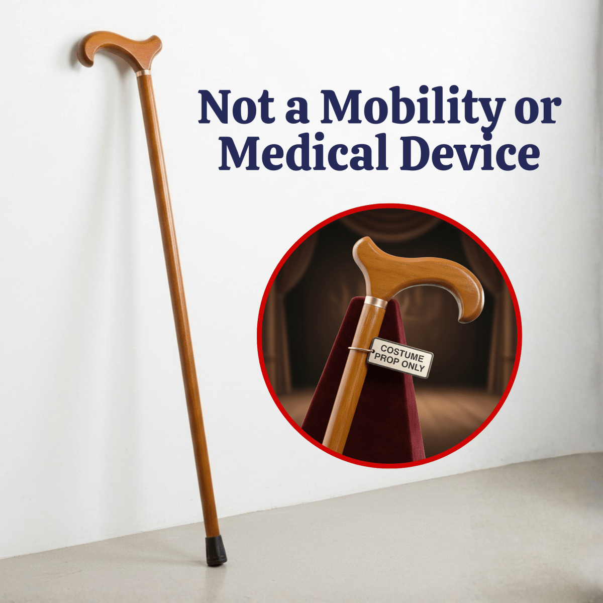 Wooden Cane With Derby Handle