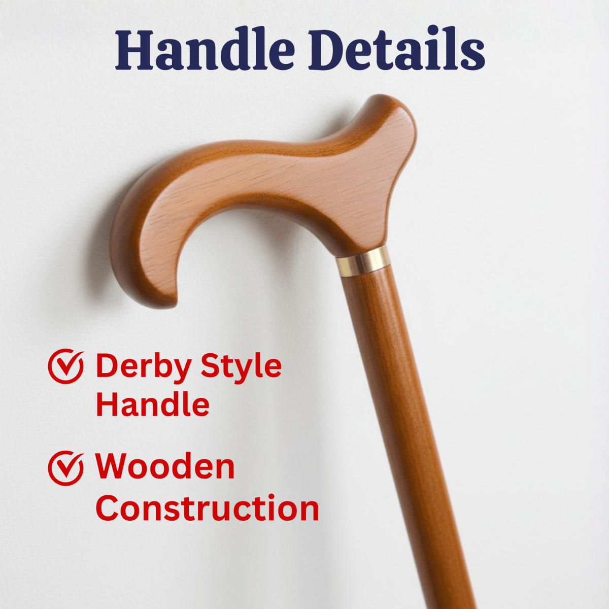 Wooden Cane With Derby Handle