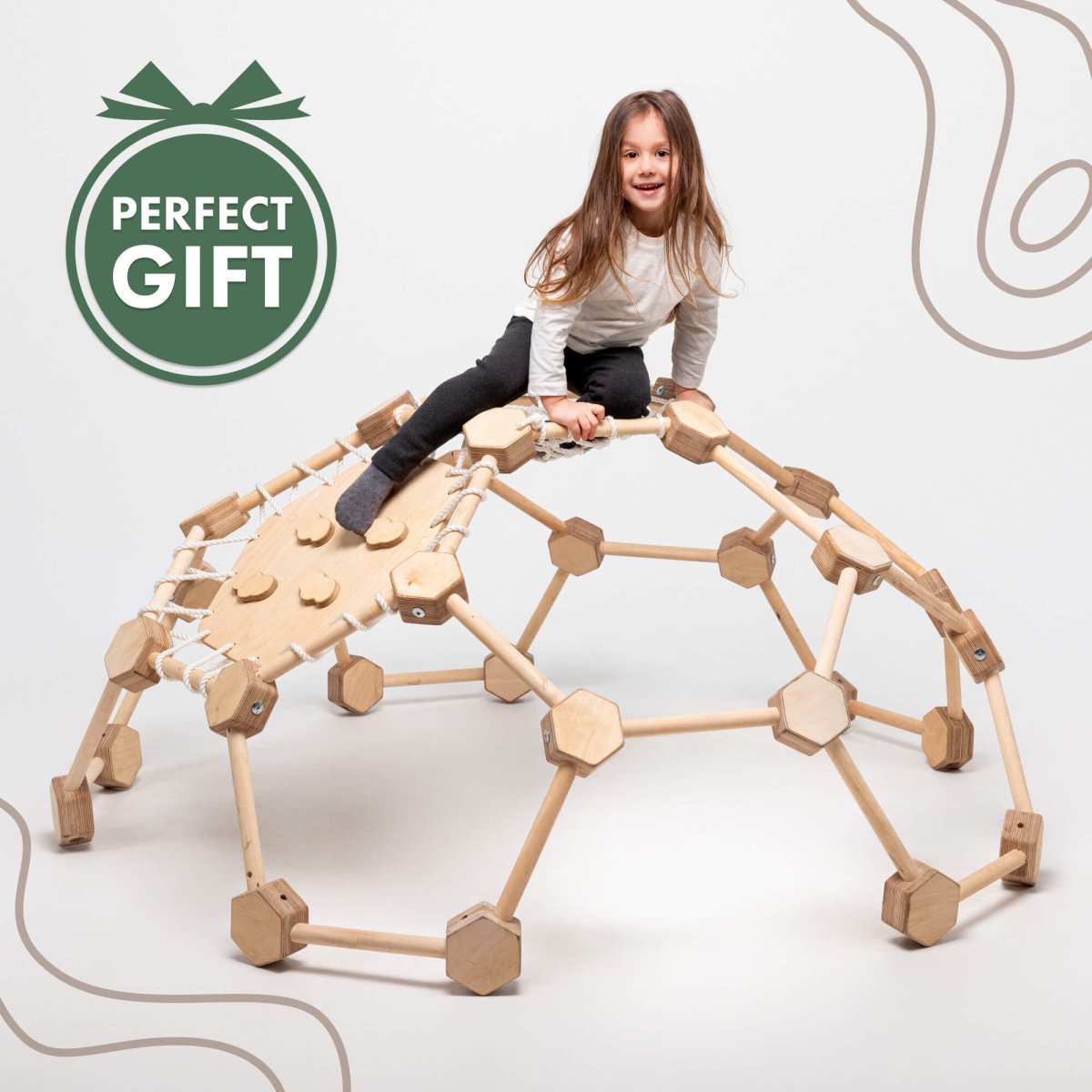 Wooden Climbing Frame Geodome / Climbing Dome For Kids 2-6 Y.o.