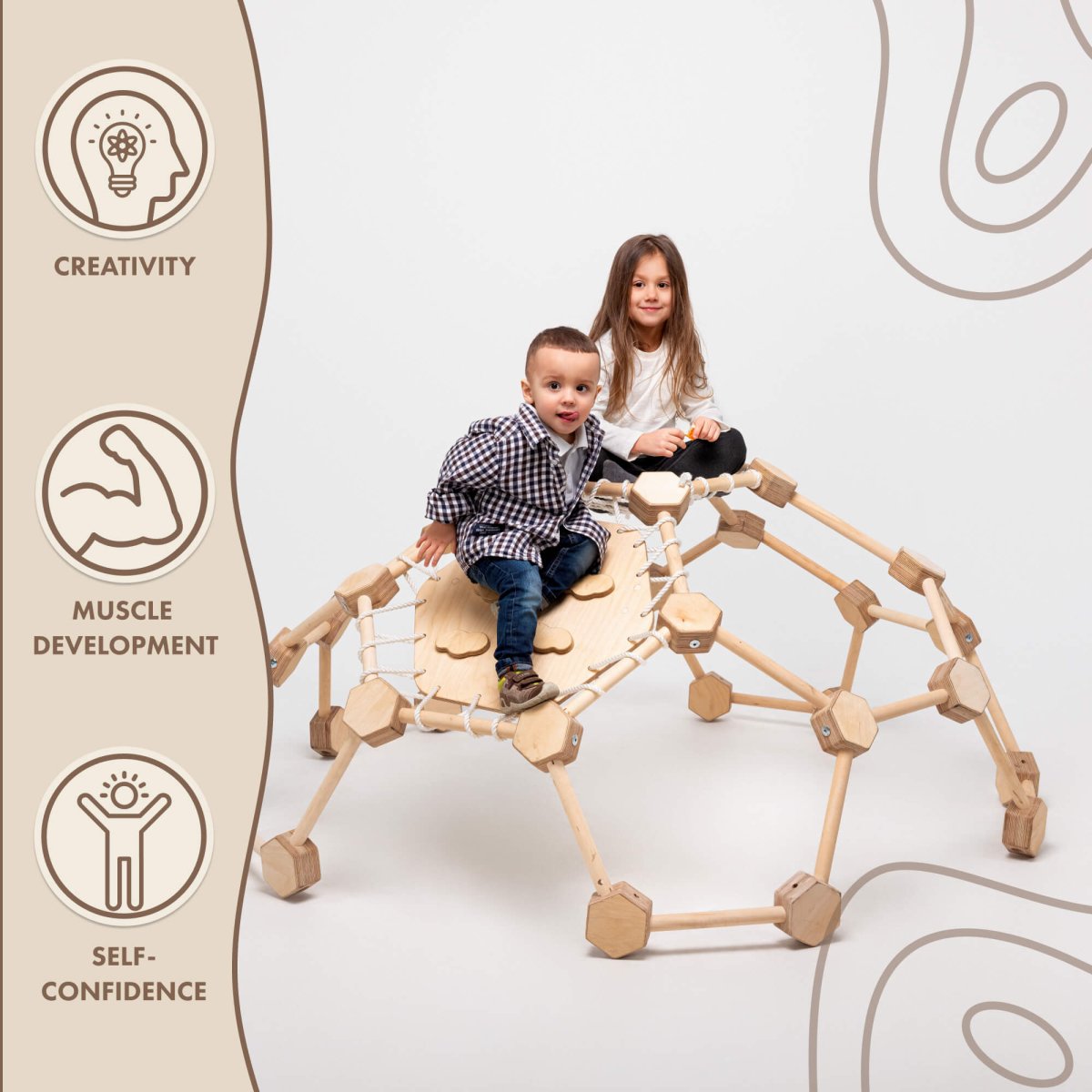 Wooden Climbing Frame Geodome / Climbing Dome For Kids 2-6 Y.o.