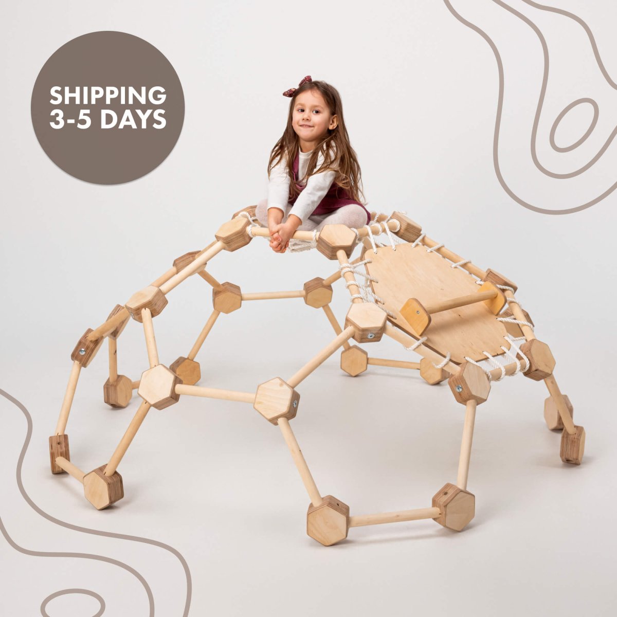 Wooden Climbing Frame Geodome / Climbing Dome For Kids 2-6 Y.o.