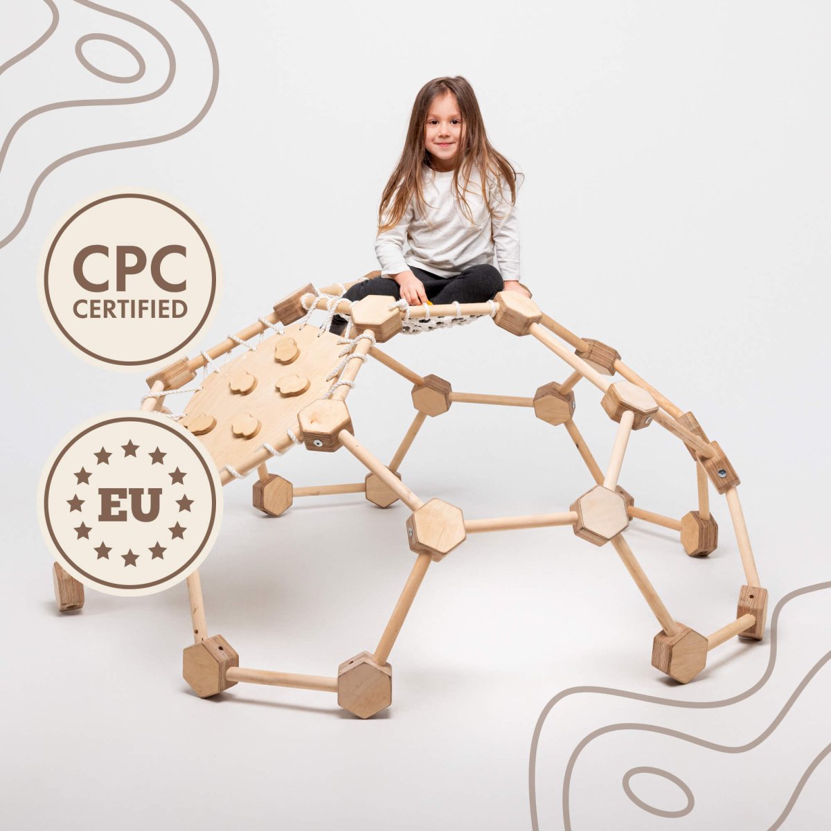 Wooden Climbing Frame Geodome / Climbing Dome For Kids 2-6 Y.o.