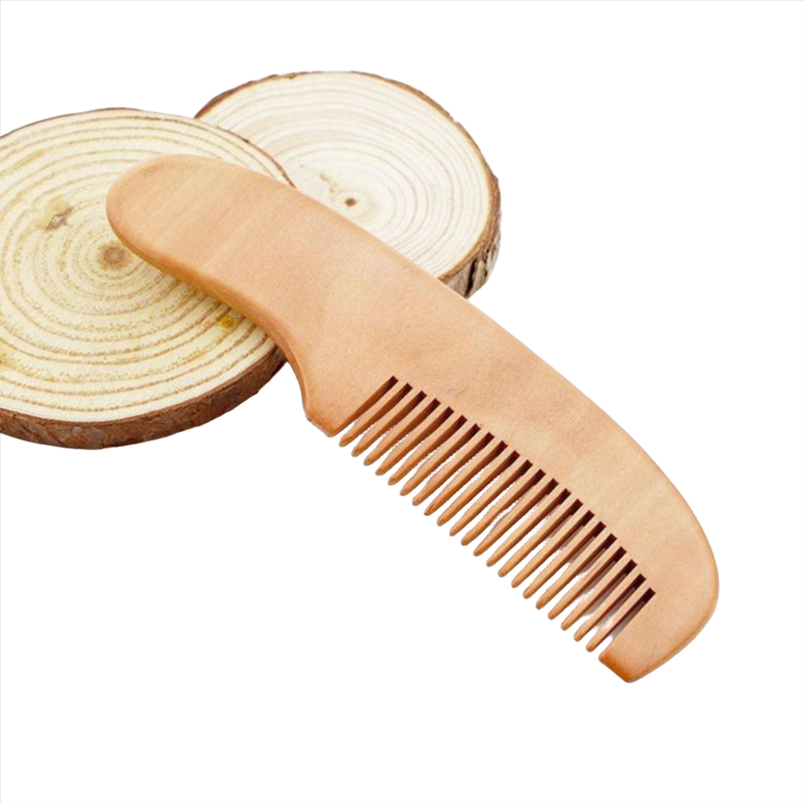 Beige Wooden Baby Hairbrush & Comb Set | Made In France
