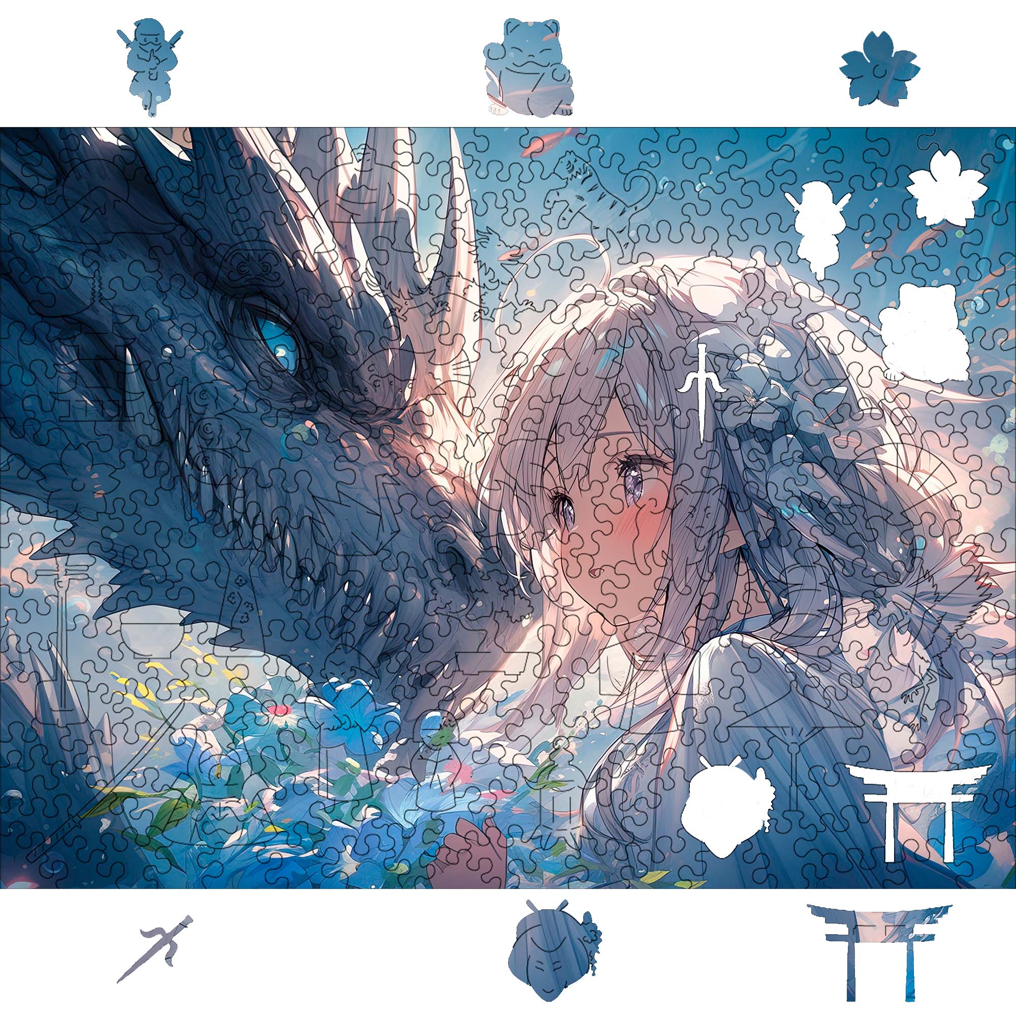 Wooden Jigsaw Puzzle Anime Fantasy Dragon Companion