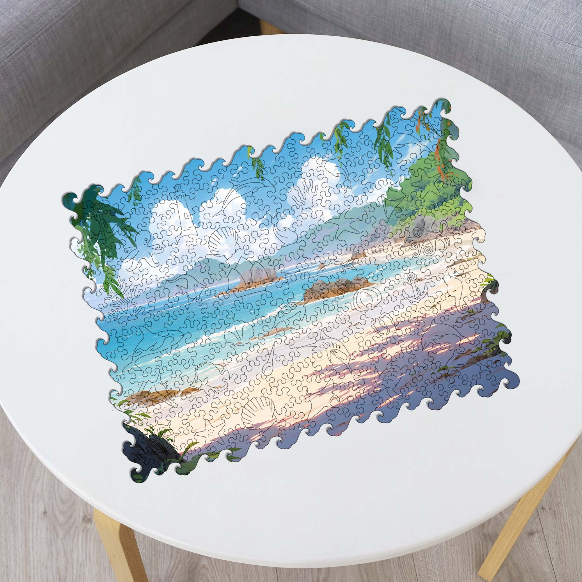 Wooden Jigsaw Puzzle Beautiful Sea Landscape
