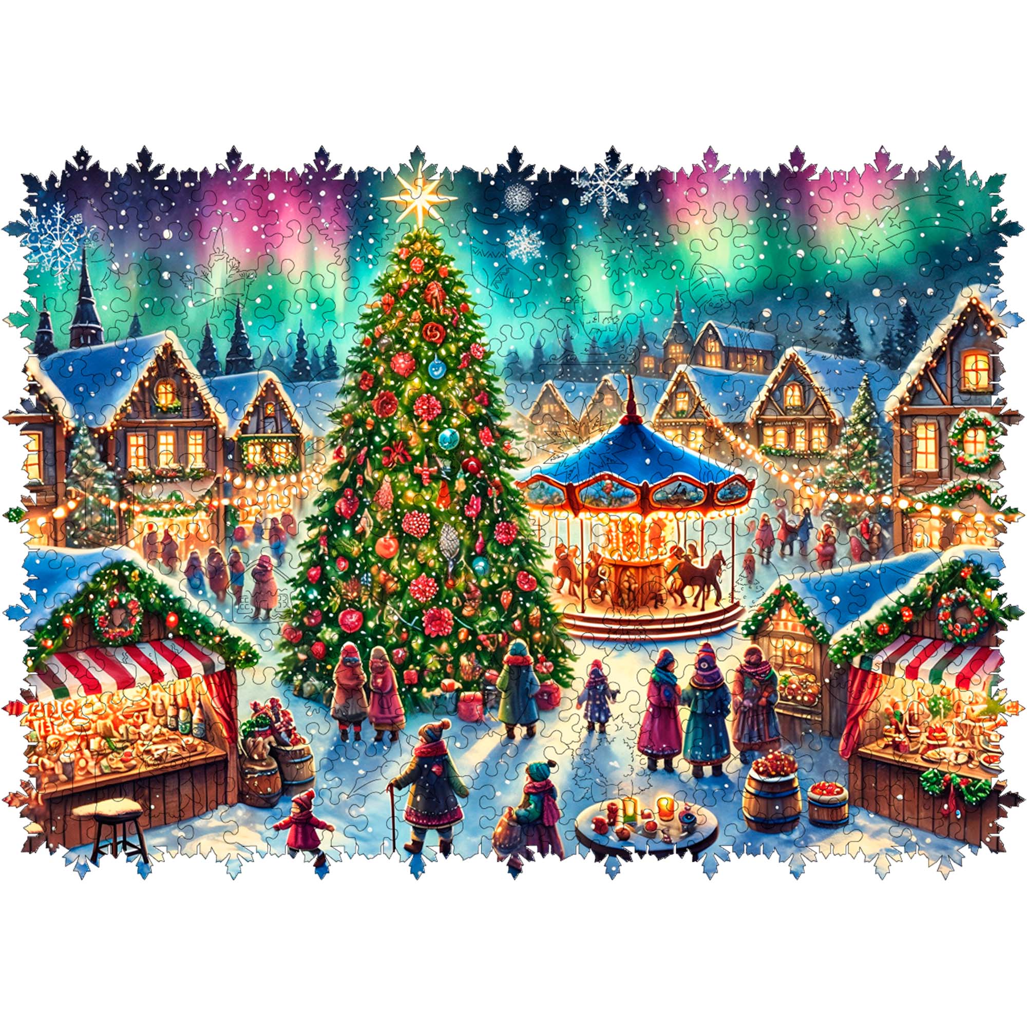 Wooden Jigsaw Puzzle Christmas Market
