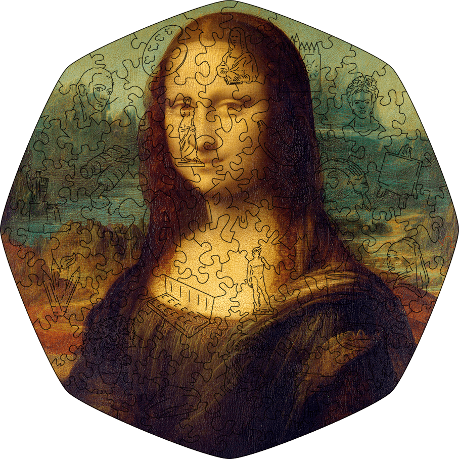 Wooden Jigsaw Puzzle Mona Lisa (leonardo Da Vinci)