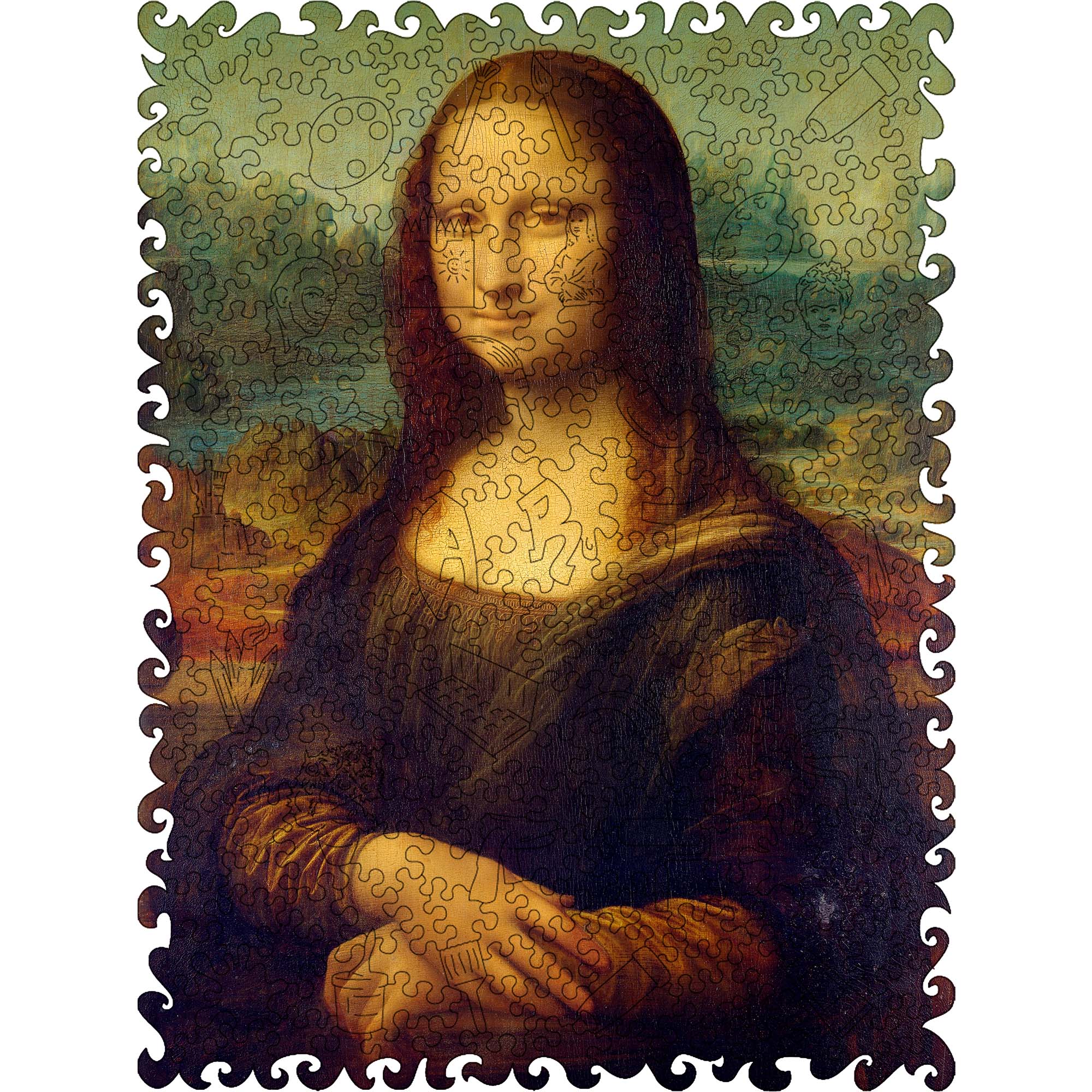 Wooden Jigsaw Puzzle Mona Lisa (leonardo Da Vinci)
