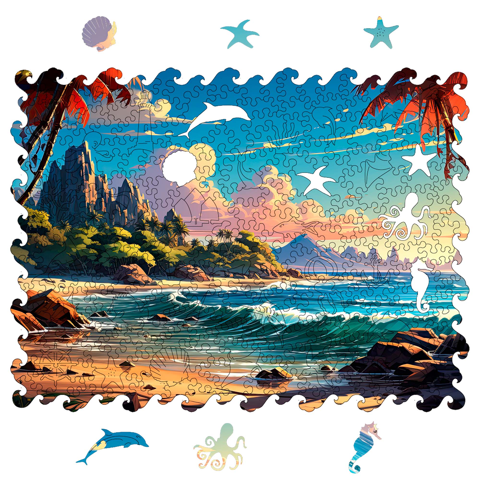 Wooden Jigsaw Puzzle Sea Landscape
