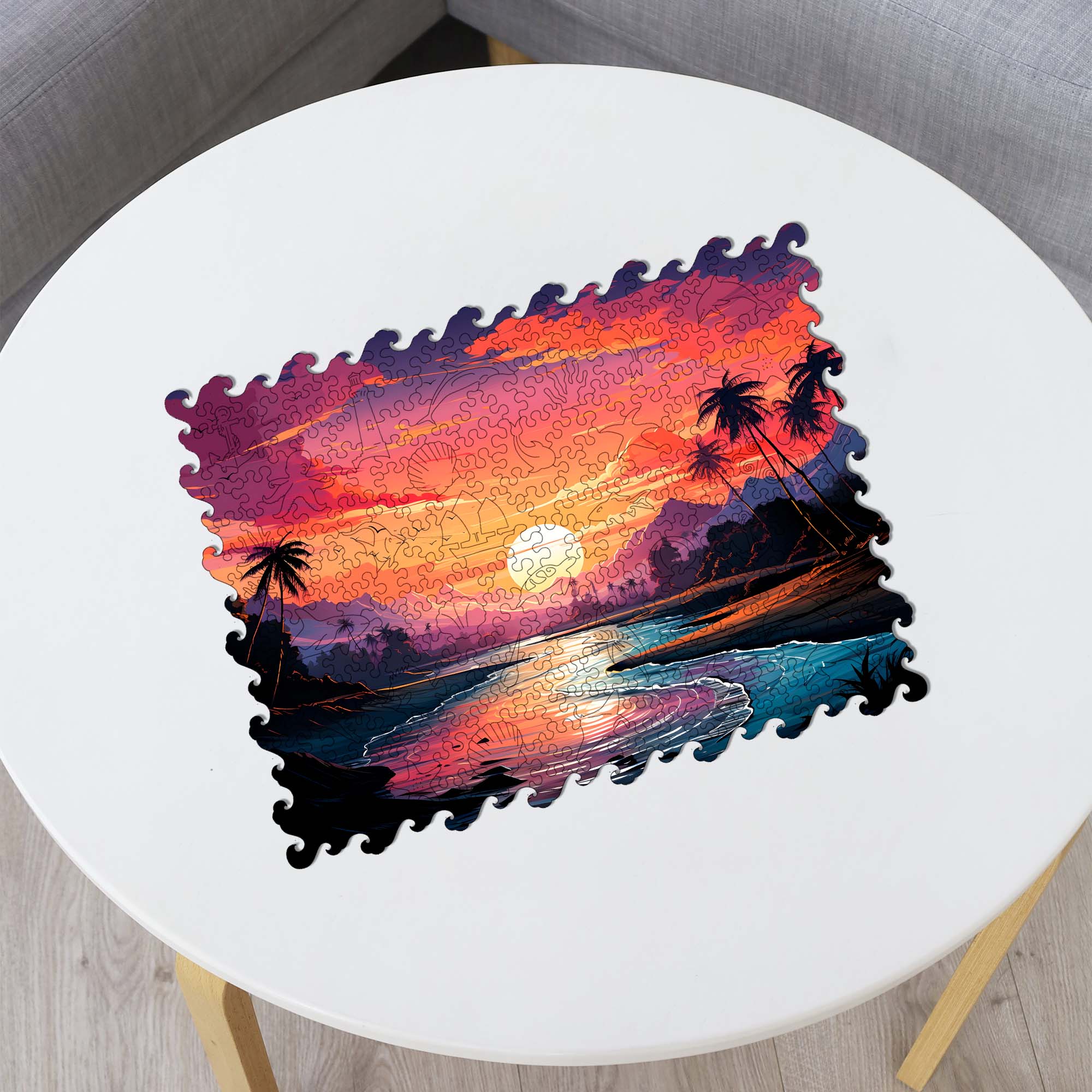 Wooden Jigsaw Puzzle Sea Sunset