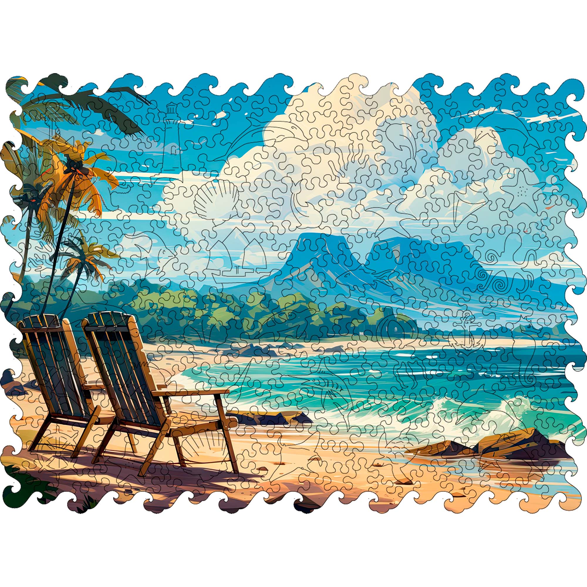 Wooden Jigsaw Puzzle Sea View