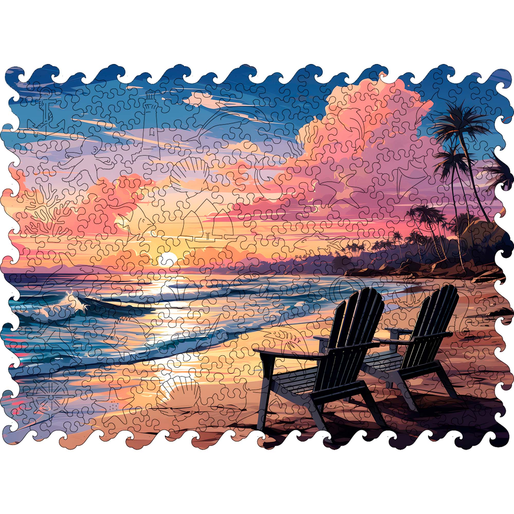 Wooden Jigsaw Puzzle Summer Beach