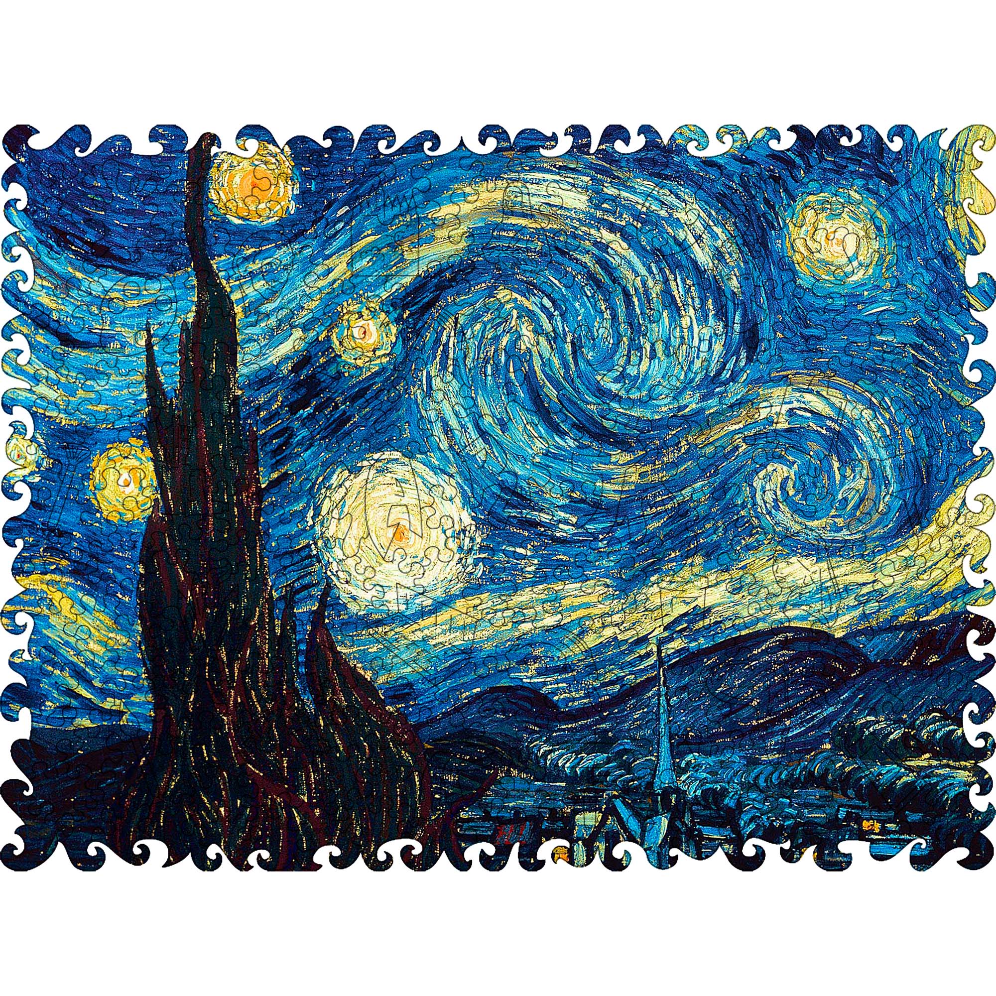 Wooden Jigsaw Puzzle The Starry Night (vincent Van Gogh)