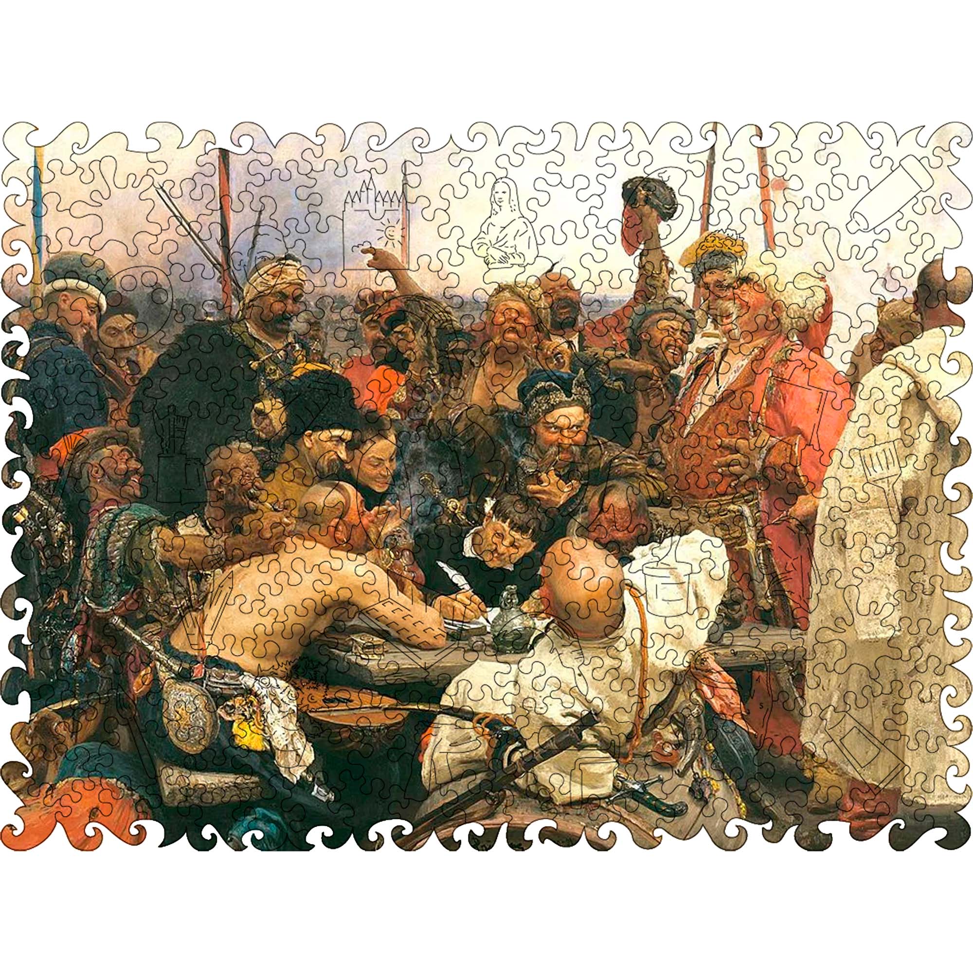 Wooden Jigsaw Puzzle Zaporozhians Write A Letter (ilya Repin)